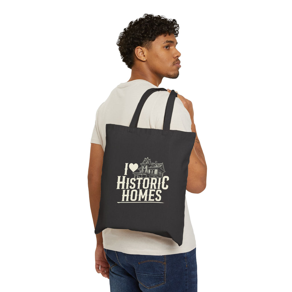 I ♥ Historic Homes – Black Canvas Tote