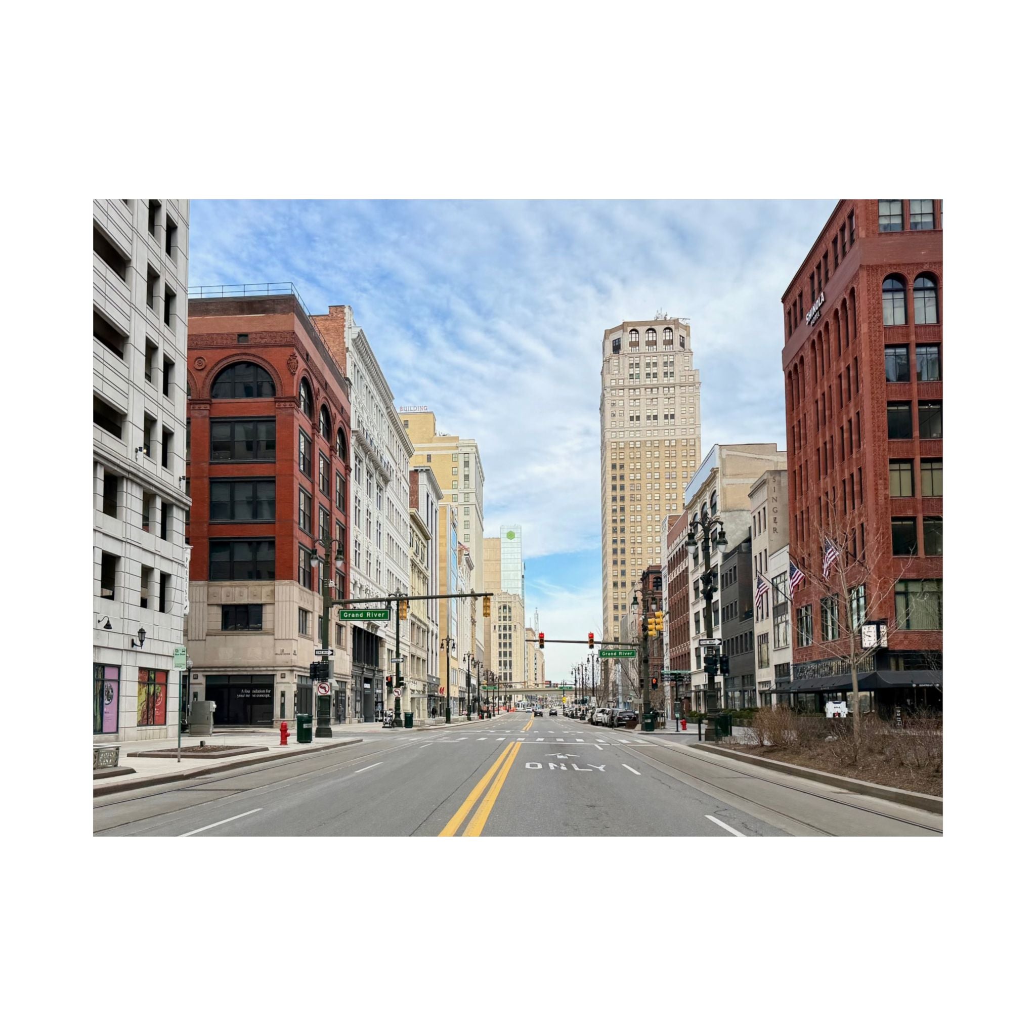 Detroit, Michigan — Woodward Avenue, Early Morning